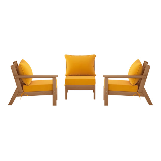 Avalon Outdoor Patio HDPE Sectional Sofa with Patio Cushions