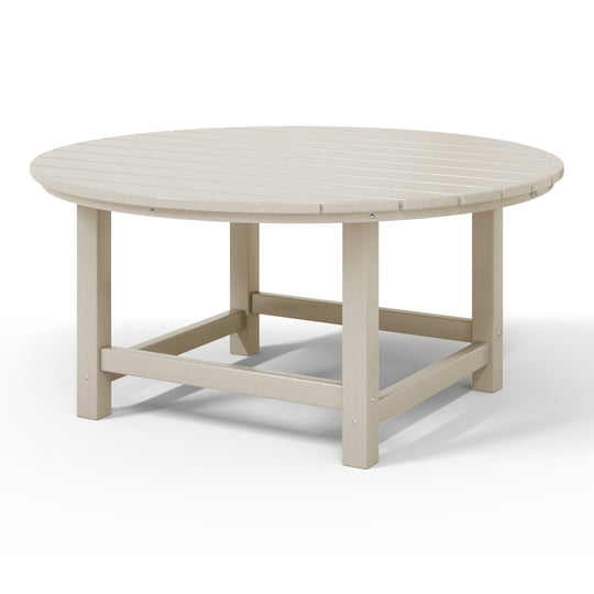 Malibu Low Outdoor HDPE Round Patio Coffee Table