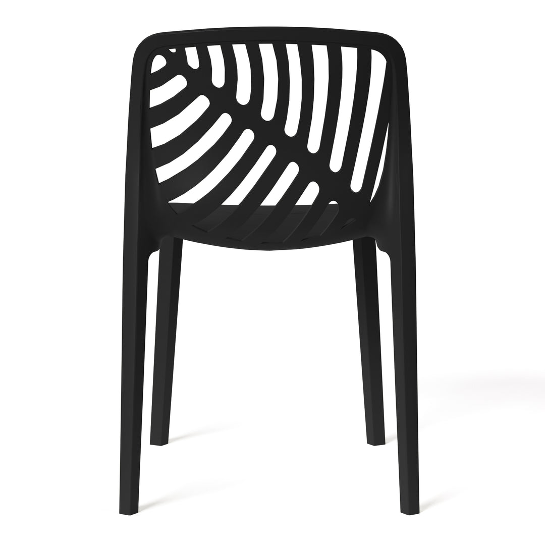 Playa Outdoor Modern Stackable Polypropylene Plastic Patio Bistro Dining Side Chairs (Set of 2)