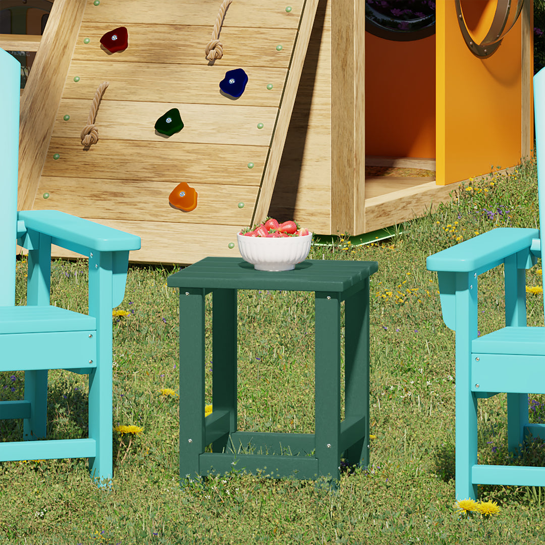 Malibu Kids Outdoor Patio Furniture HDPE Adirondack Square Side Table