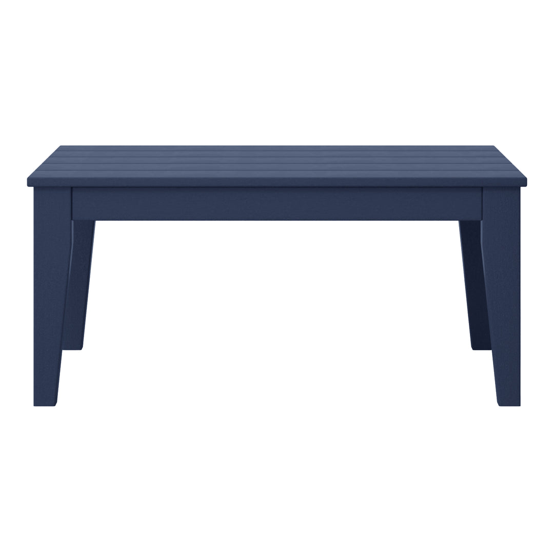 Malibu Low Outdoor HDPE Patio Rectangle Coffee Table