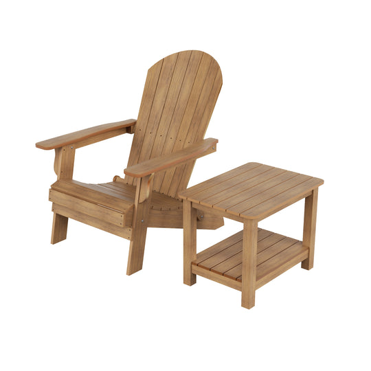 Tuscany HIPS Outdoor Folding Adirondack Seashell Chair With Side Table