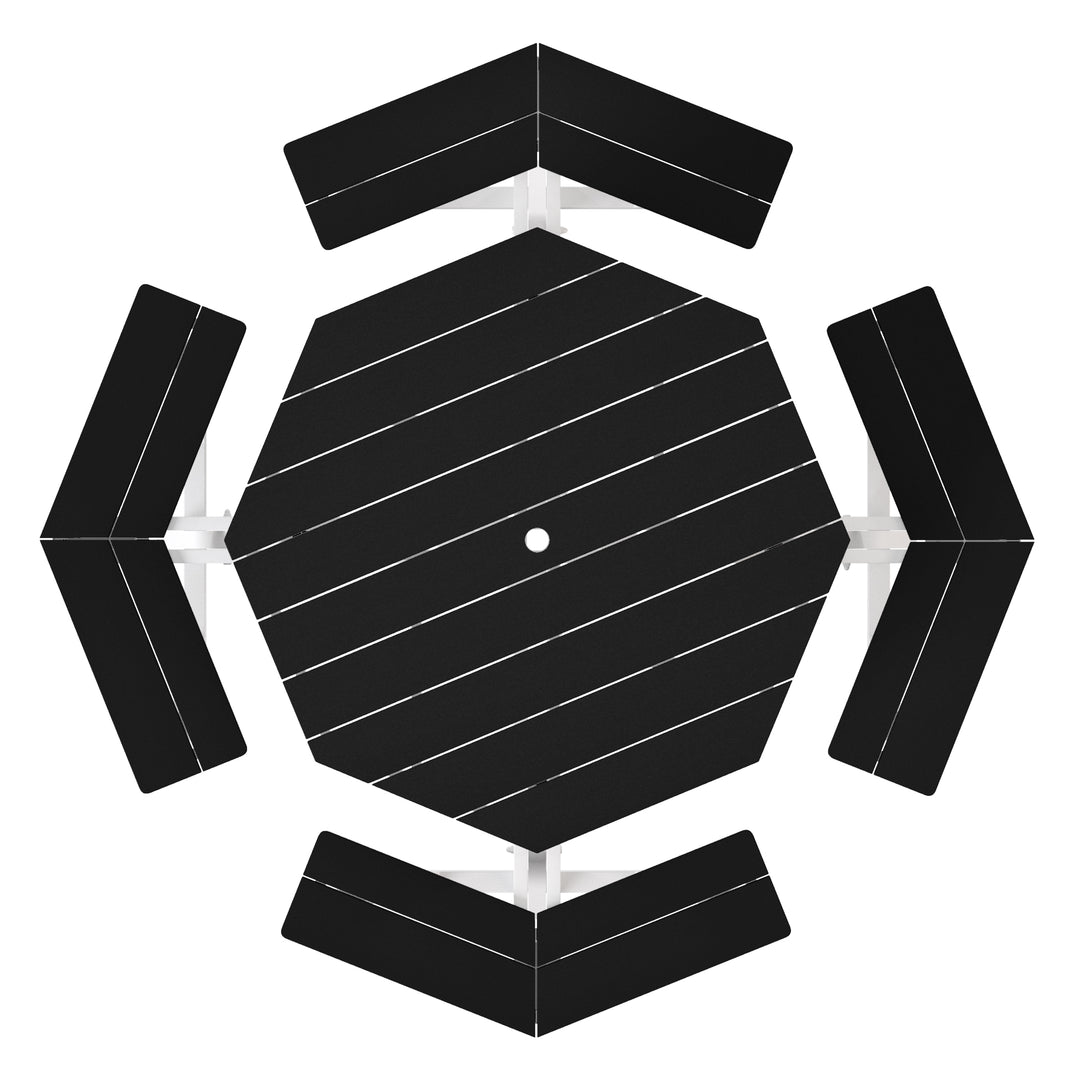 Outdoor 48" HDPE 8-Person Patio Octagon Picnic Table