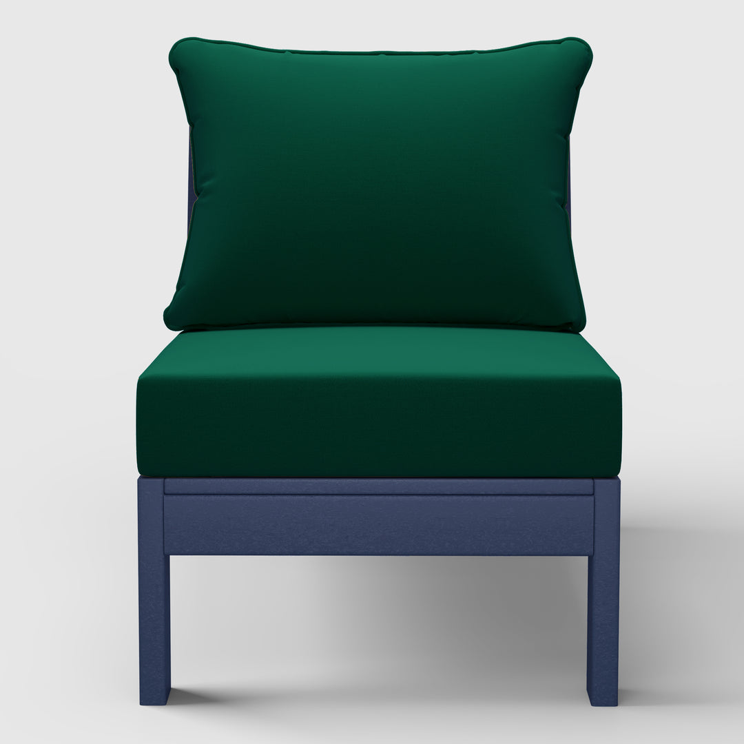 Avalon Outdoor HDPE Deep Seating Modular Armless Patio Chair with Patio Cushions