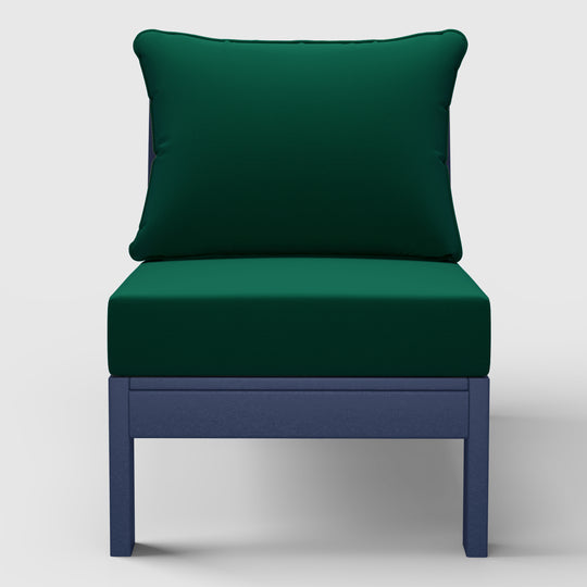 Avalon Outdoor HDPE Deep Seating Modular Armless Patio Chair with Patio Cushions