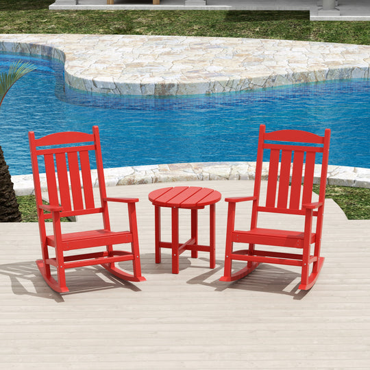 Malibu 3-Piece set Outdoor / Patio rocking chairs with a side table ( 2 seater )