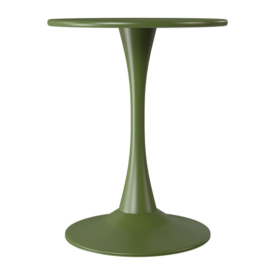 Playa 3-Piece Round Metal Bistro Dining Table Set And Stackable Resin Patio Dining Side Chairs