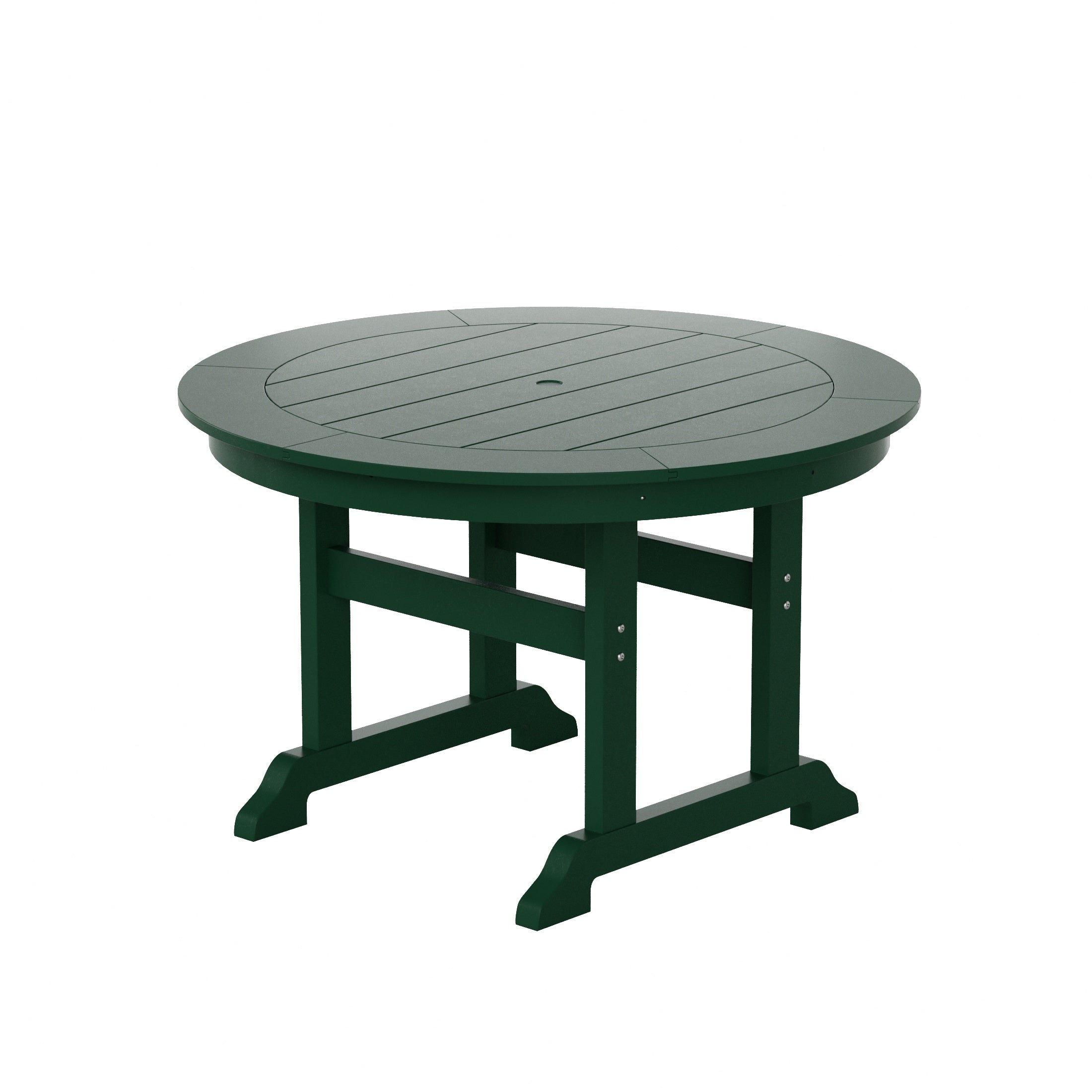Malibu 5-Piece HDPE Round Patio Dining Table Set with Foldable Chairs