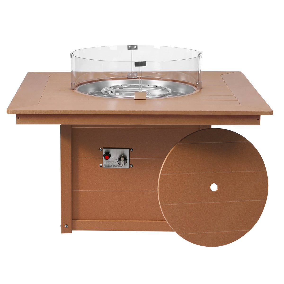 Helios 42" Modern Outdoor Patio Propane Square Fire Pit Table