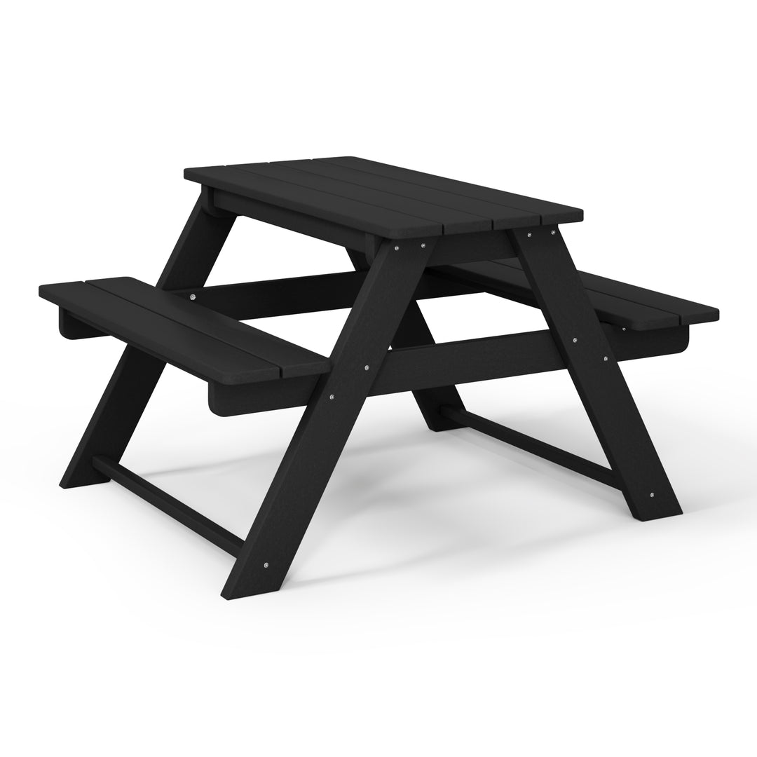 Malibu Outdoor Patio Kids HDPE Plastic Picnic Bench Table