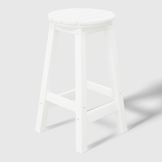 Malibu 24" HDPE Outdoor Patio Round Counter Height Bar Stool Set of 3