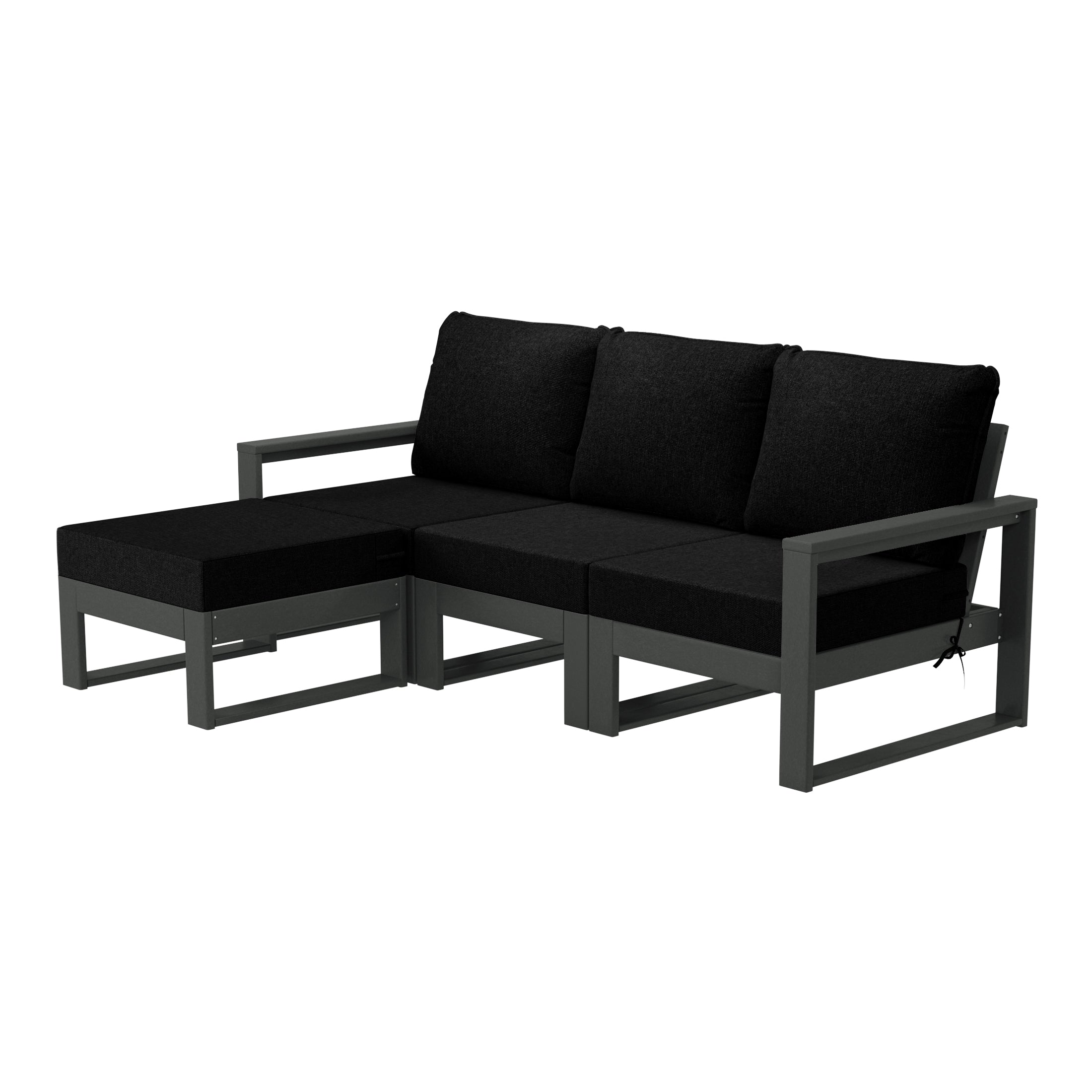 Montara 4-Piece Outdoor HDPE All-Weather Modern Deep Seating Patio Sofa Sectional Set with Waterproof Cushions