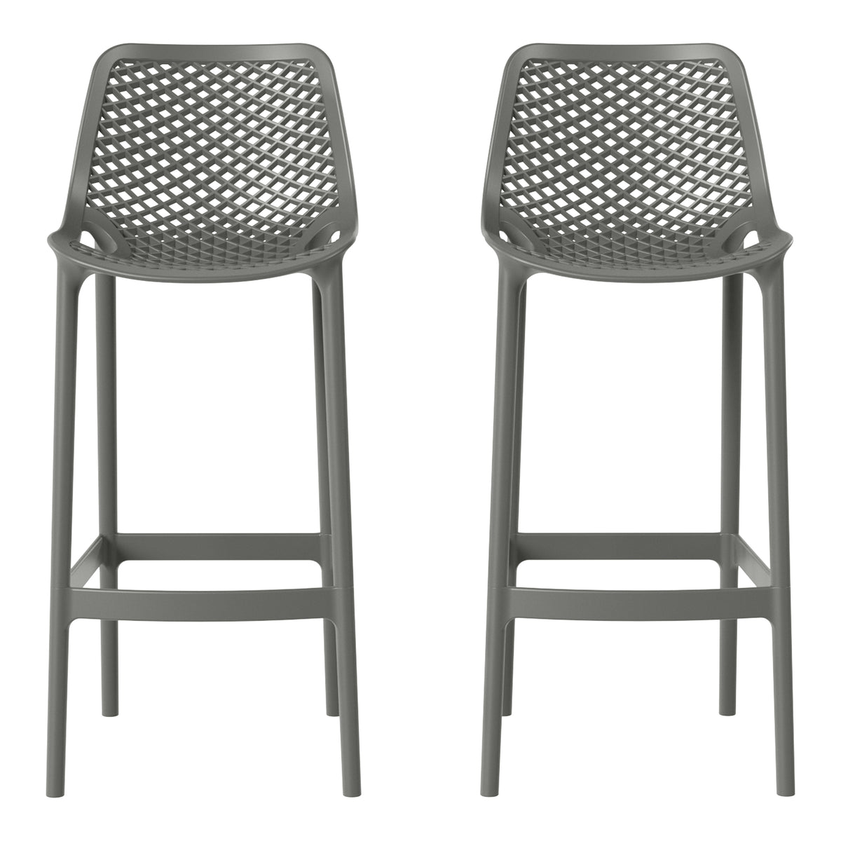 Playa 41.75" Outdoor Modern Polypropylene Plastic Patio Bar Height Stools (Set of 2)