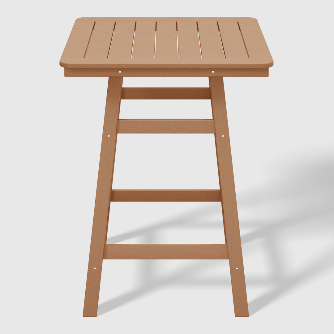 Malibu 30" Square Outdoor Patio Counter High Bistro Bar Table With Umbrella Hole