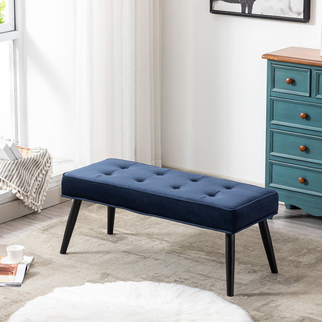 Wordford Button Tufted Velvet Upholstered Accent Bench