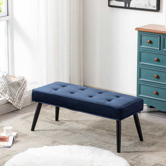 Wordford Button Tufted Velvet Upholstered Accent Bench