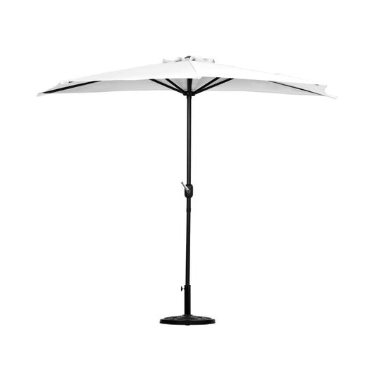 Aiden 9 Ft Outdoor Patio Half Market Umbrella with Half Base