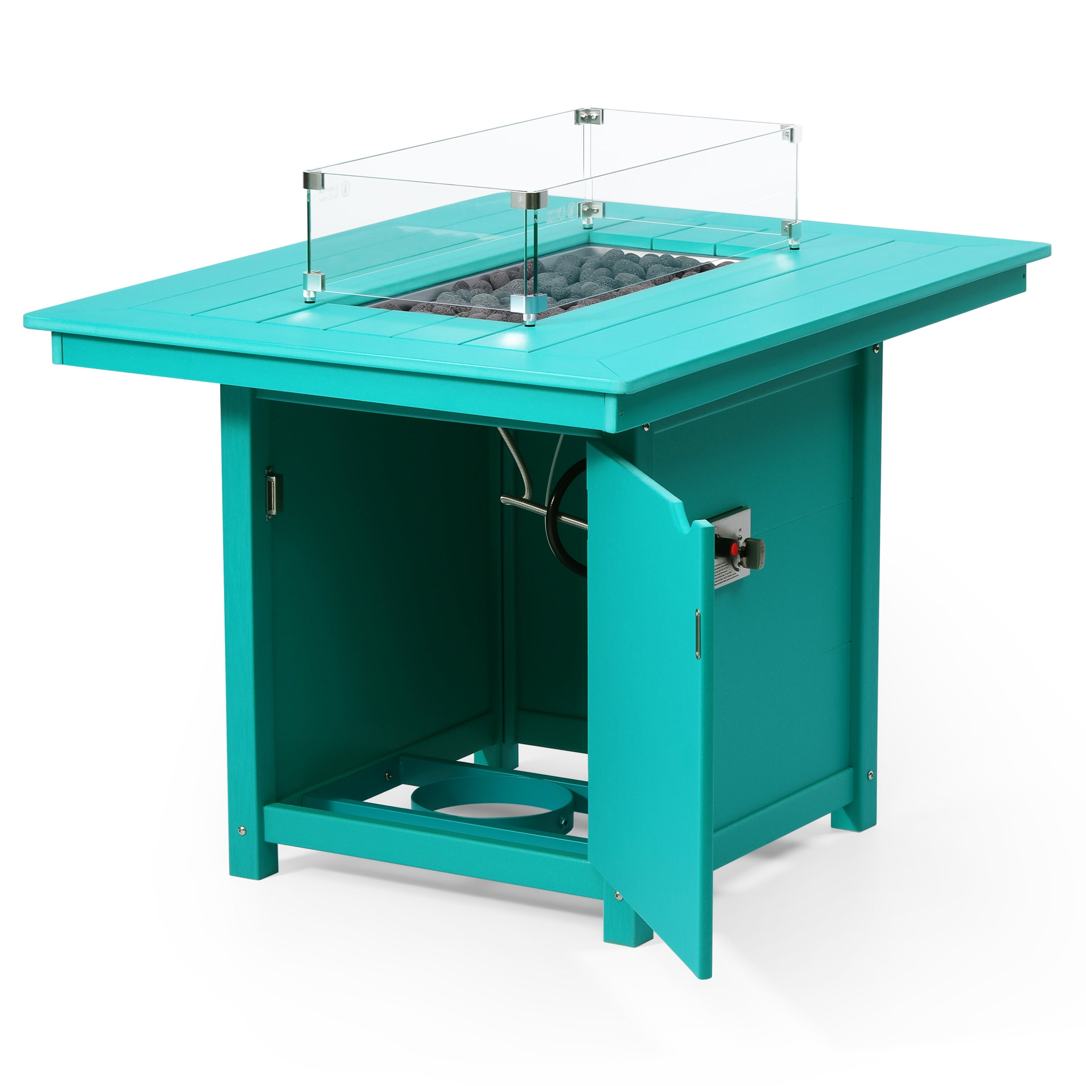 Helios 46" Modern Outdoor Patio Gas Propane Rectangular Fire Pit Table