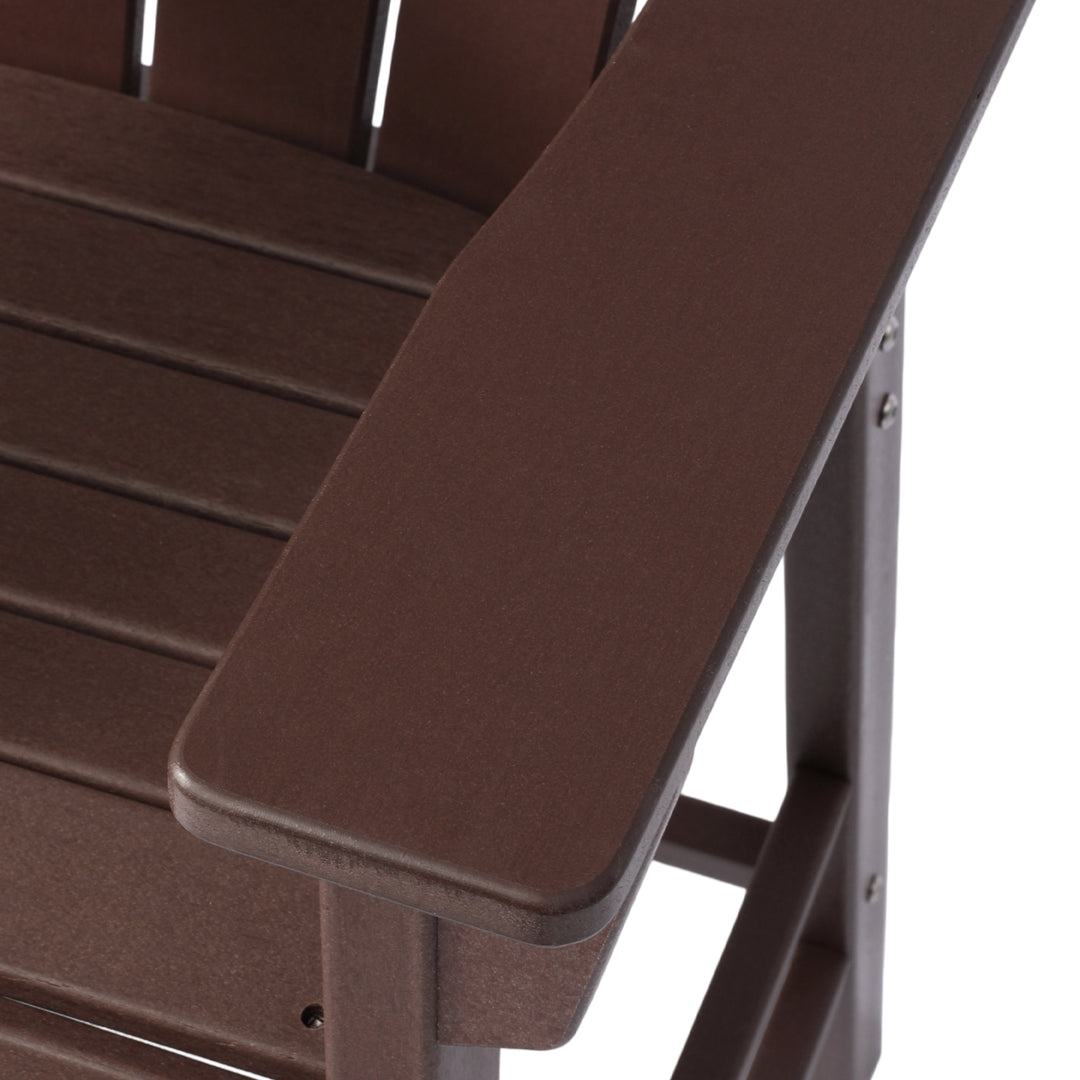 Malibu Outdoor HDPE Tall Adirondack Bar Height Chair With Cup Holder
