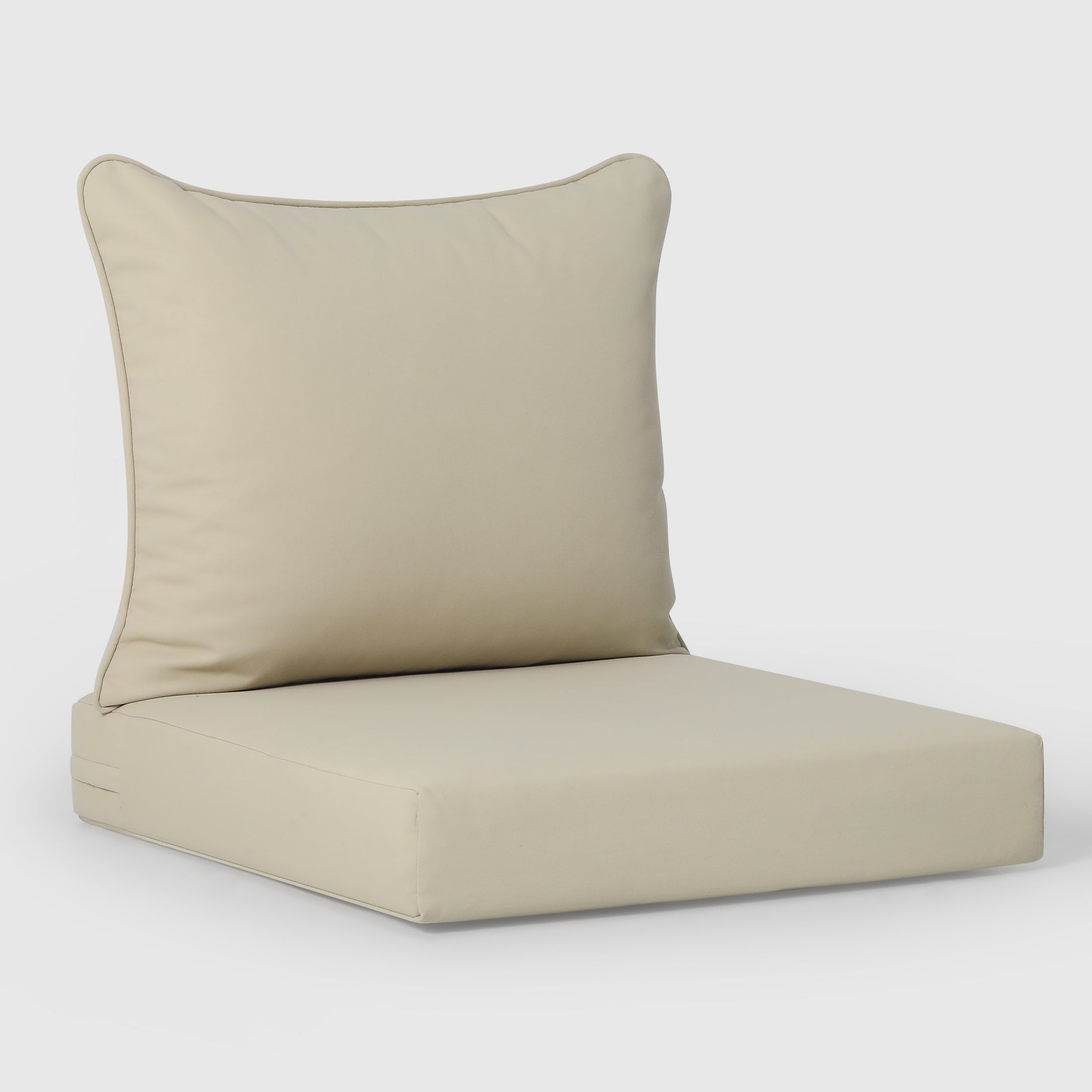 Solace Water Repellent Outdoor 2-Piece Deep Set Patio Seat Back Chair Cushions, 25" x 25"