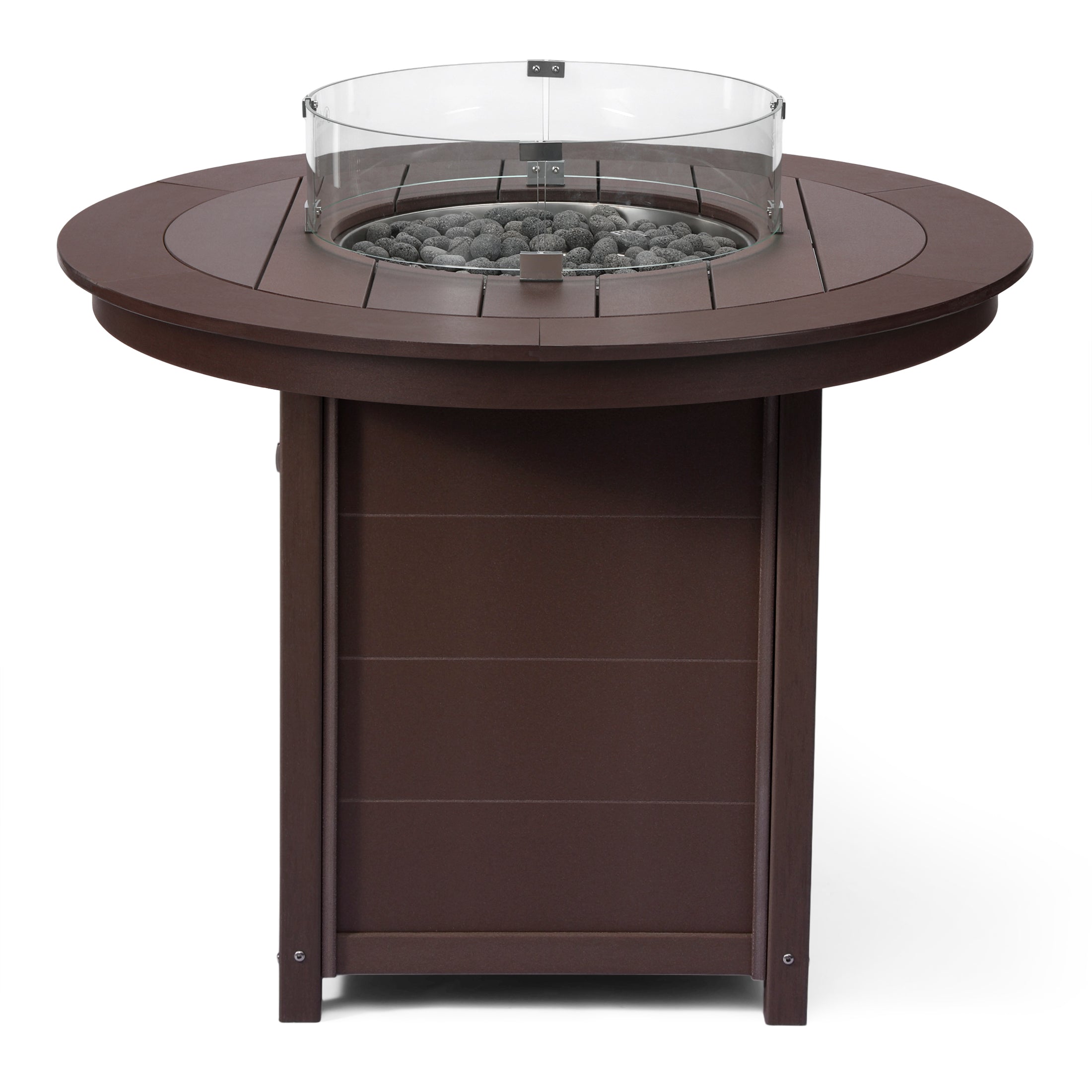 Helios 47" Modern Outdoor Patio Propane Round Counter Height Fire Pit Table