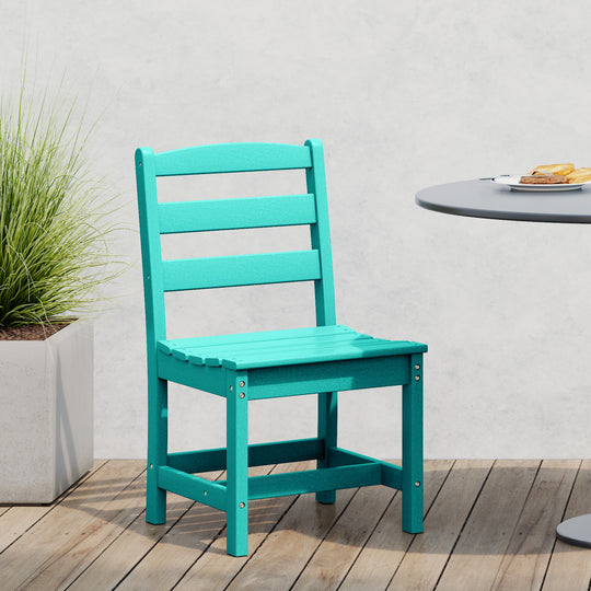 Ashore Outdoor HDPE Patio Classic Armless Dining Side Chair