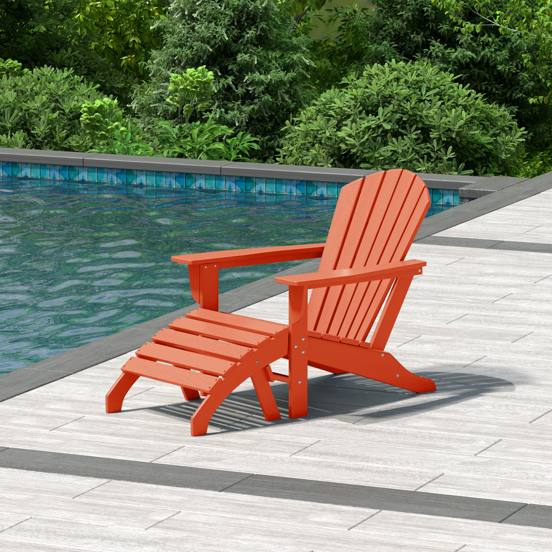 Dylan Outdoor Adirondack Chair With Ottoman 2-Piece Set