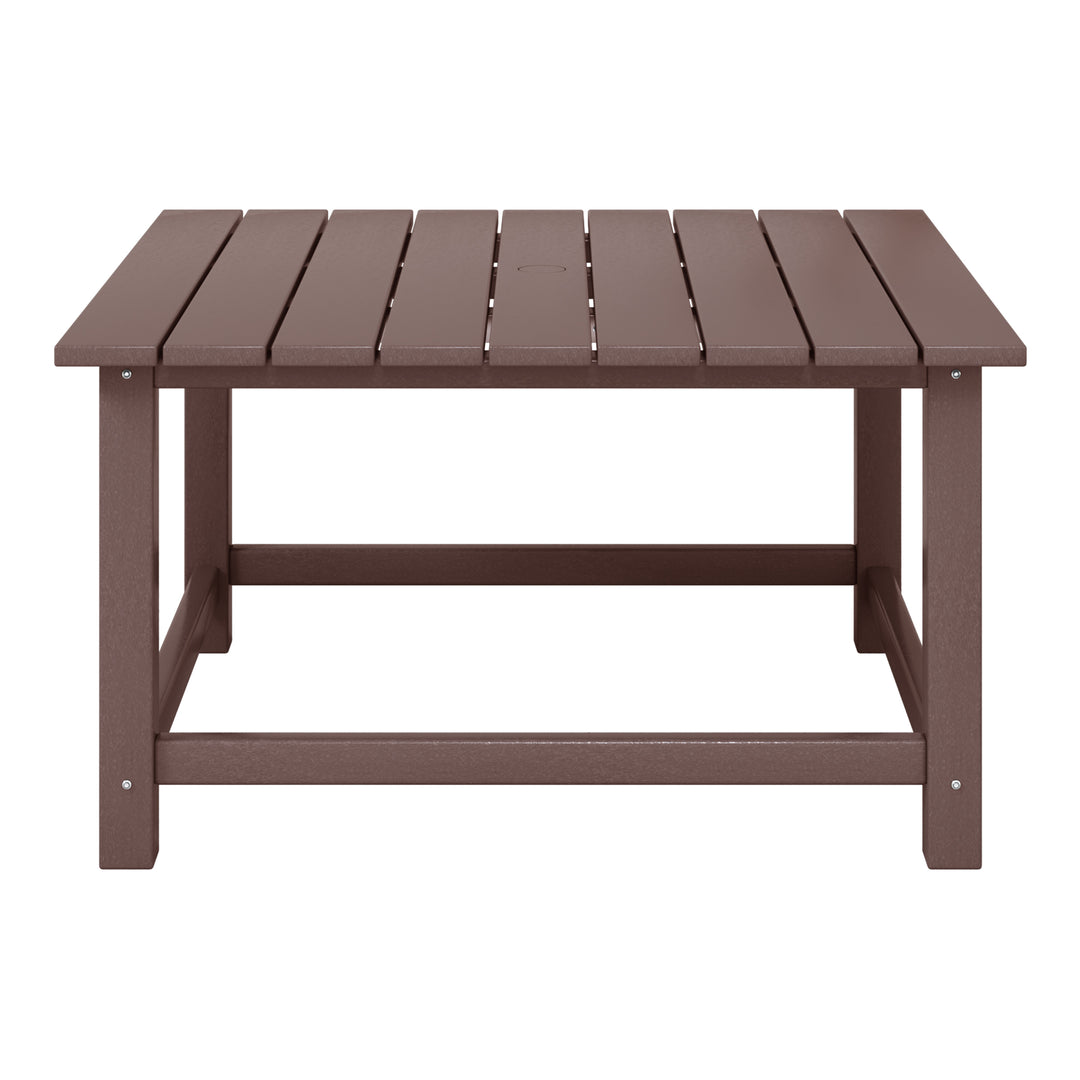 Malibu Low Outdoor HDPE Square Patio Coffee Table