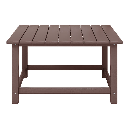 Malibu Low Outdoor HDPE Square Patio Coffee Table