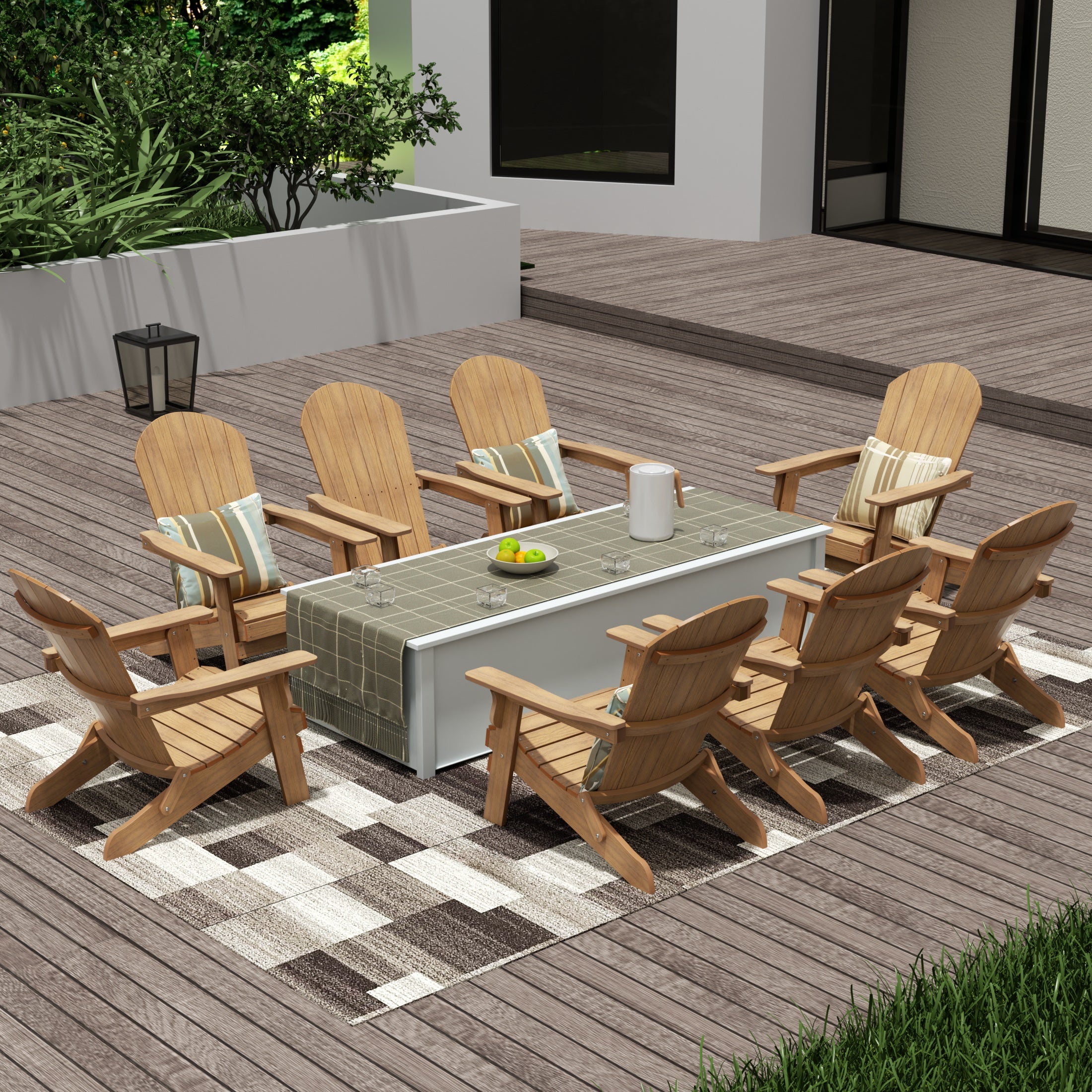 Tuscany Outdoor Folding Adirondack Seashell Chair (Set of 8)