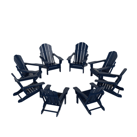 Malibu Outdoor Folding Poly Adirondack Chair (Set of 8)