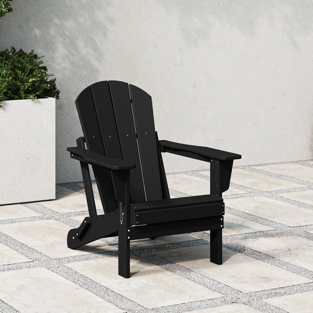 Malibu HDPE Outdoor Patio Folding Poly Adirondack Chair