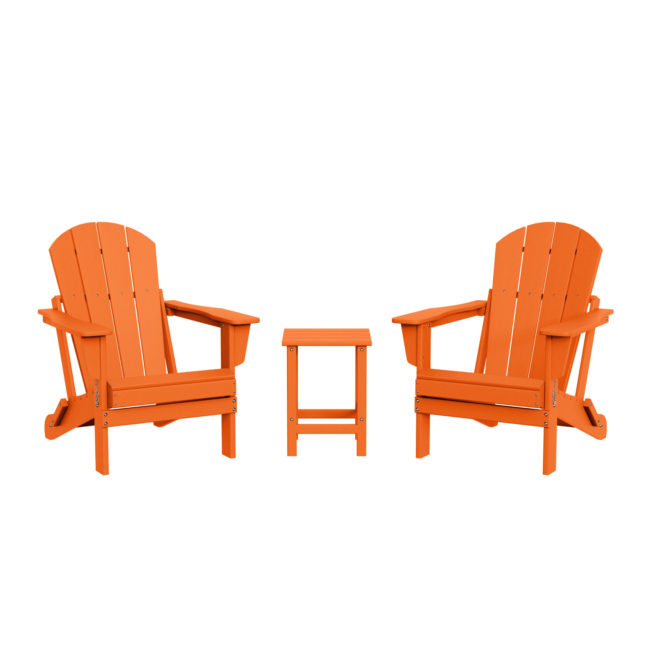 Malibu 3-Piece set Outdoor / Patio Poly Adirondack chair set with a side table ( 2 seater )