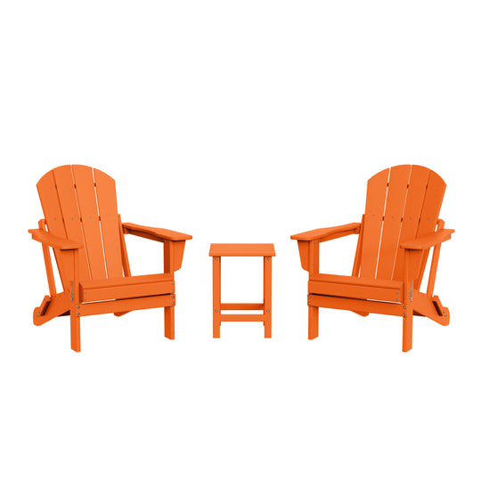 Malibu 3-Piece set Outdoor / Patio Poly Adirondack chair set with a side table ( 2 seater )