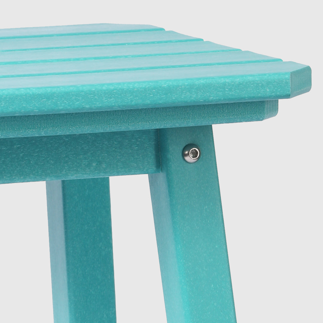 Malibu 24" HDPE Outdoor Patio Counter High Backless Square Bar Stool