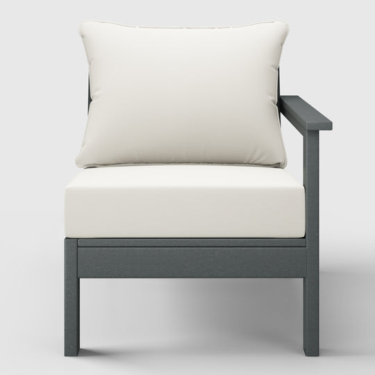 Avalon Outdoor Patio HDPE Right Arm Sectional Corner Club Chair with Patio Cushions
