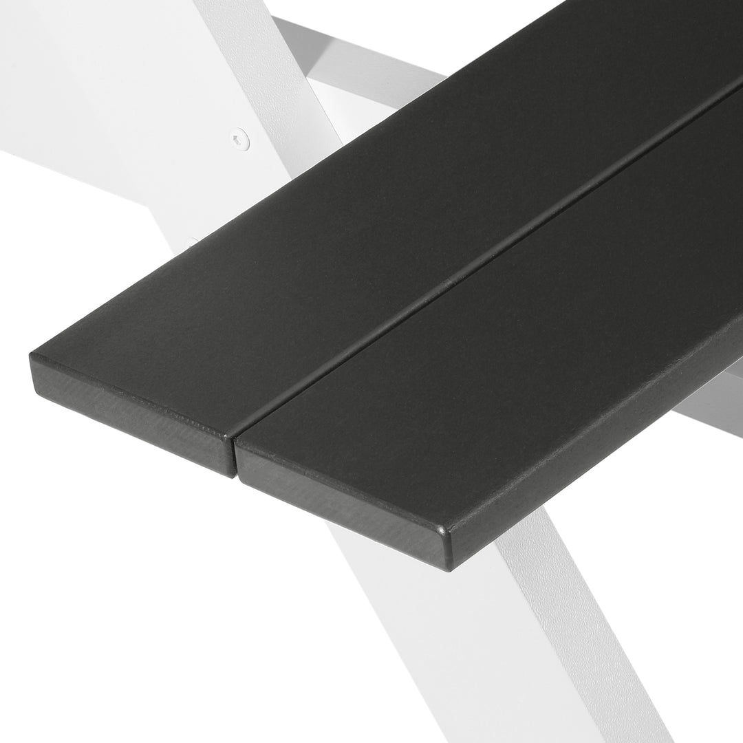 Greenville Outdoor 70" HDPE Plastic Picnic Table Bench With Umbrella Hole