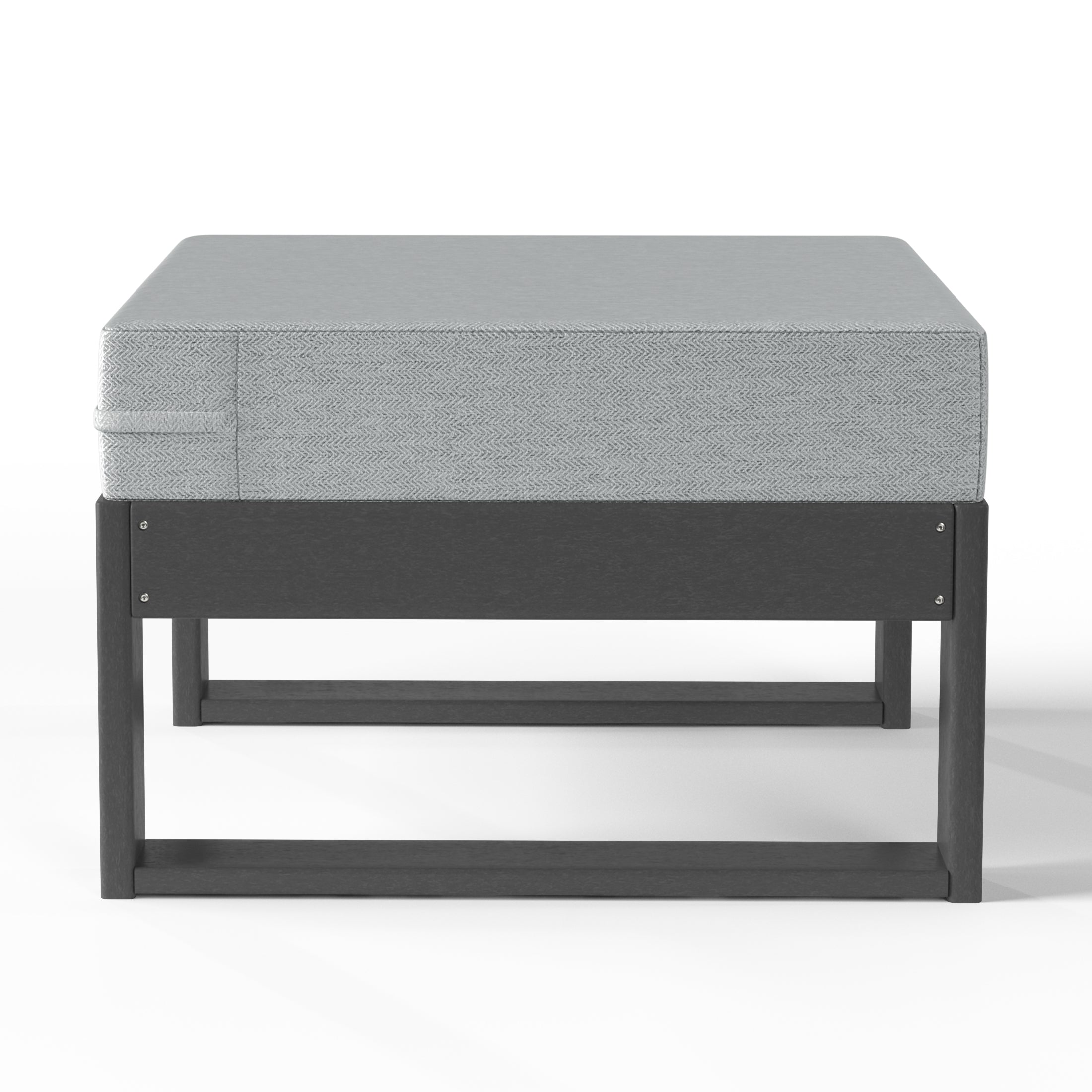 Montara Outdoor HDPE Patio Ottoman with Waterproof Olefin Cushions