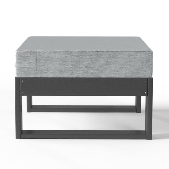 Montara Outdoor HDPE Patio Ottoman with Waterproof Olefin Cushions
