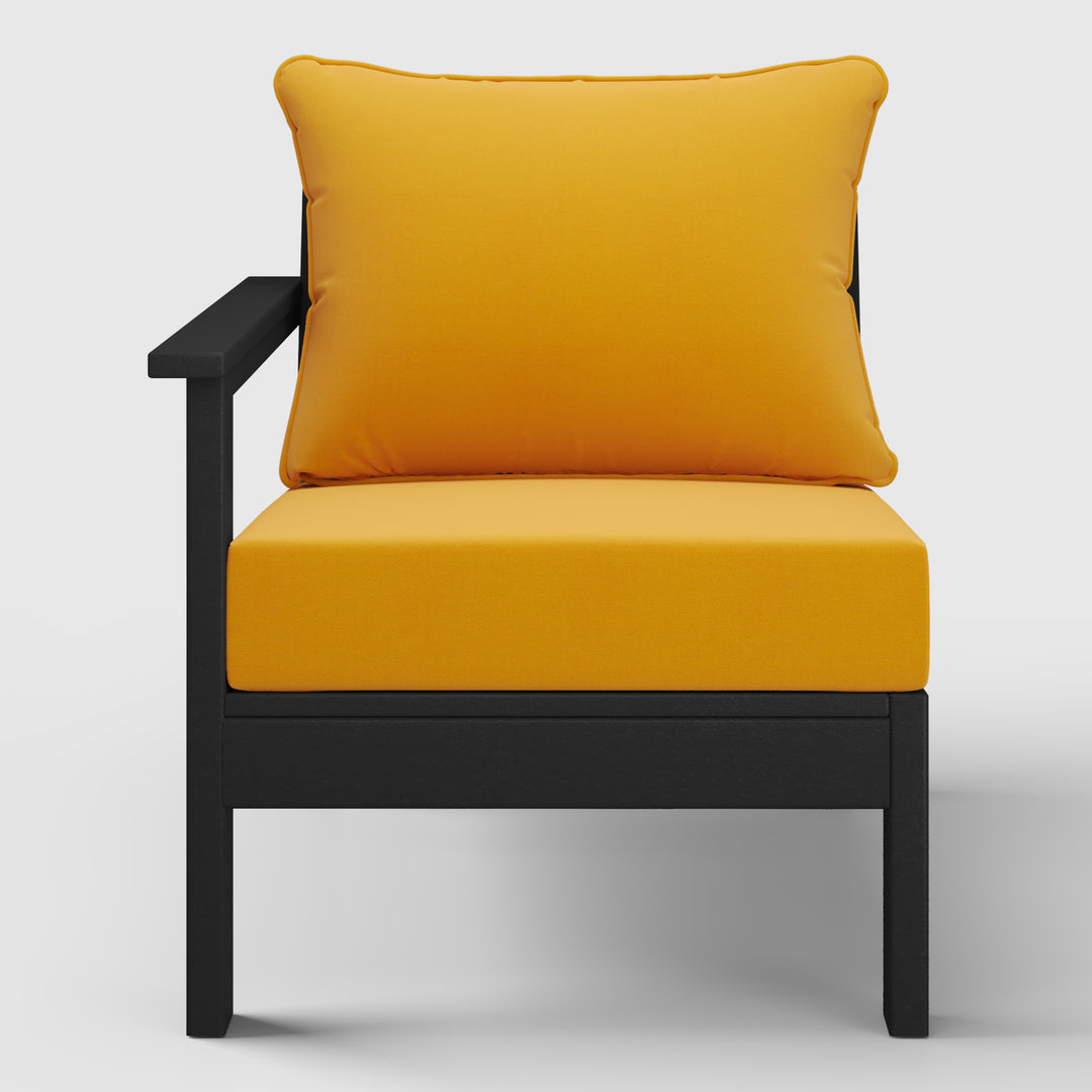 Avalon Outdoor Patio HDPE Left Arm Sectional Corner Club Chair with Patio Cushions