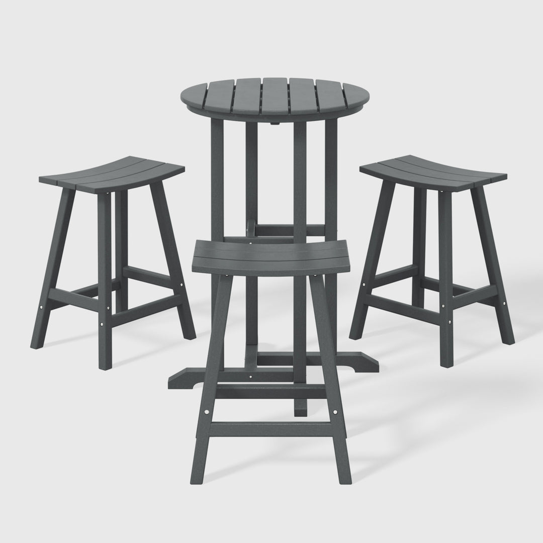 Malibu Outdoor Patio Counter Height Bar Stools Bistro Bar Table 4-Piece Set