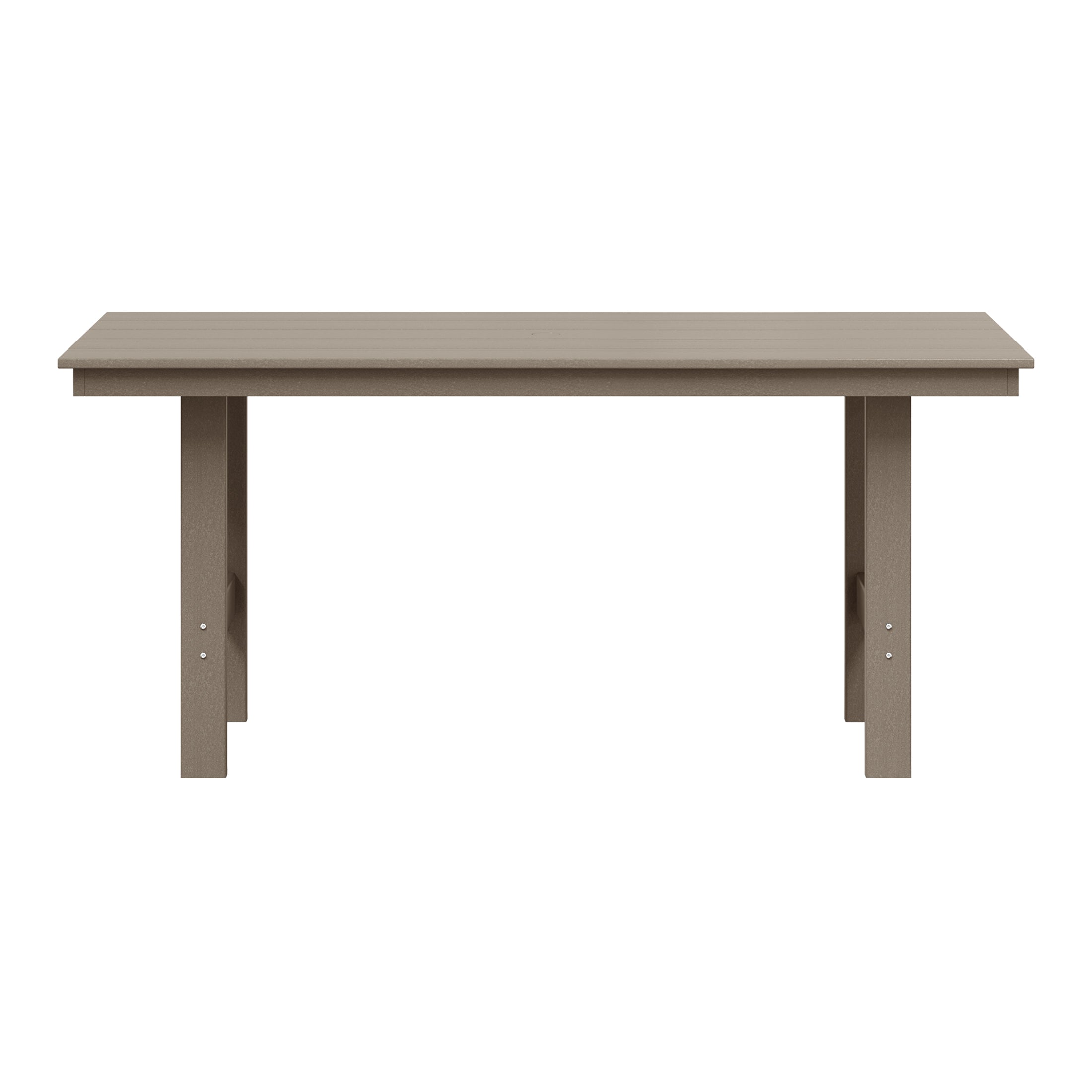 Ashore Outdoor Modern HDPE 66" Wide Rectangle Patio Dining Table for 6