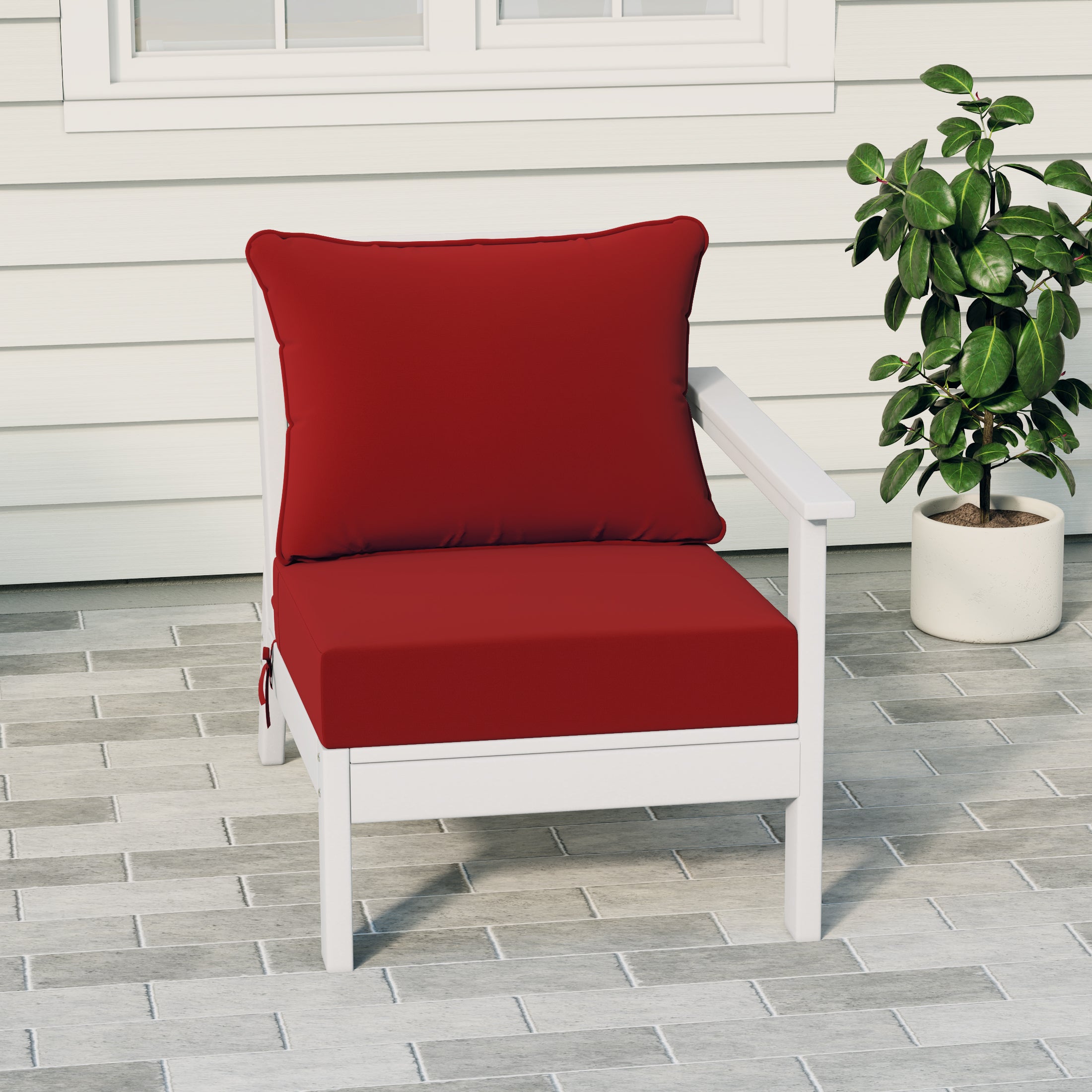 Avalon Outdoor Patio HDPE Right Arm Sectional Corner Club Chair with Patio Cushions