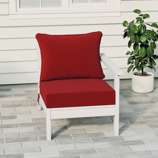 Avalon Outdoor Patio HDPE Right Arm Sectional Corner Club Chair with Patio Cushions