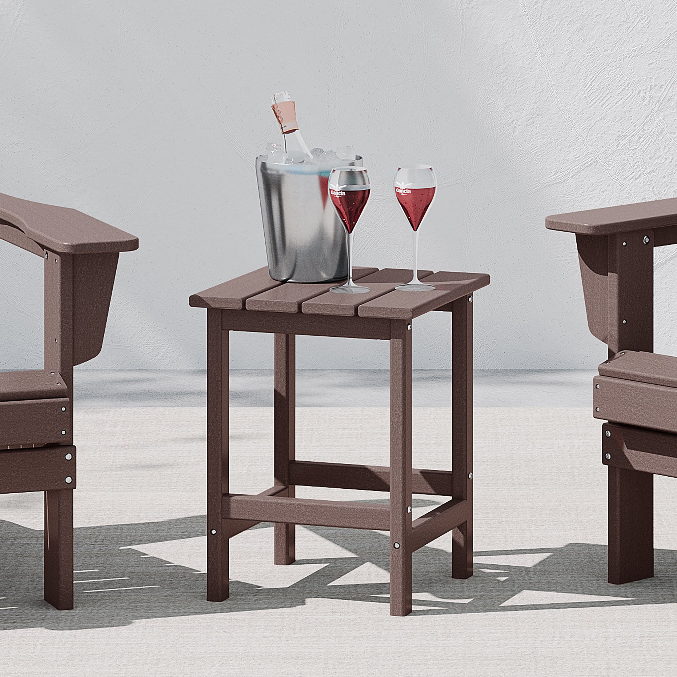 Malibu 14" square outdoor Side table for Adirondack chair