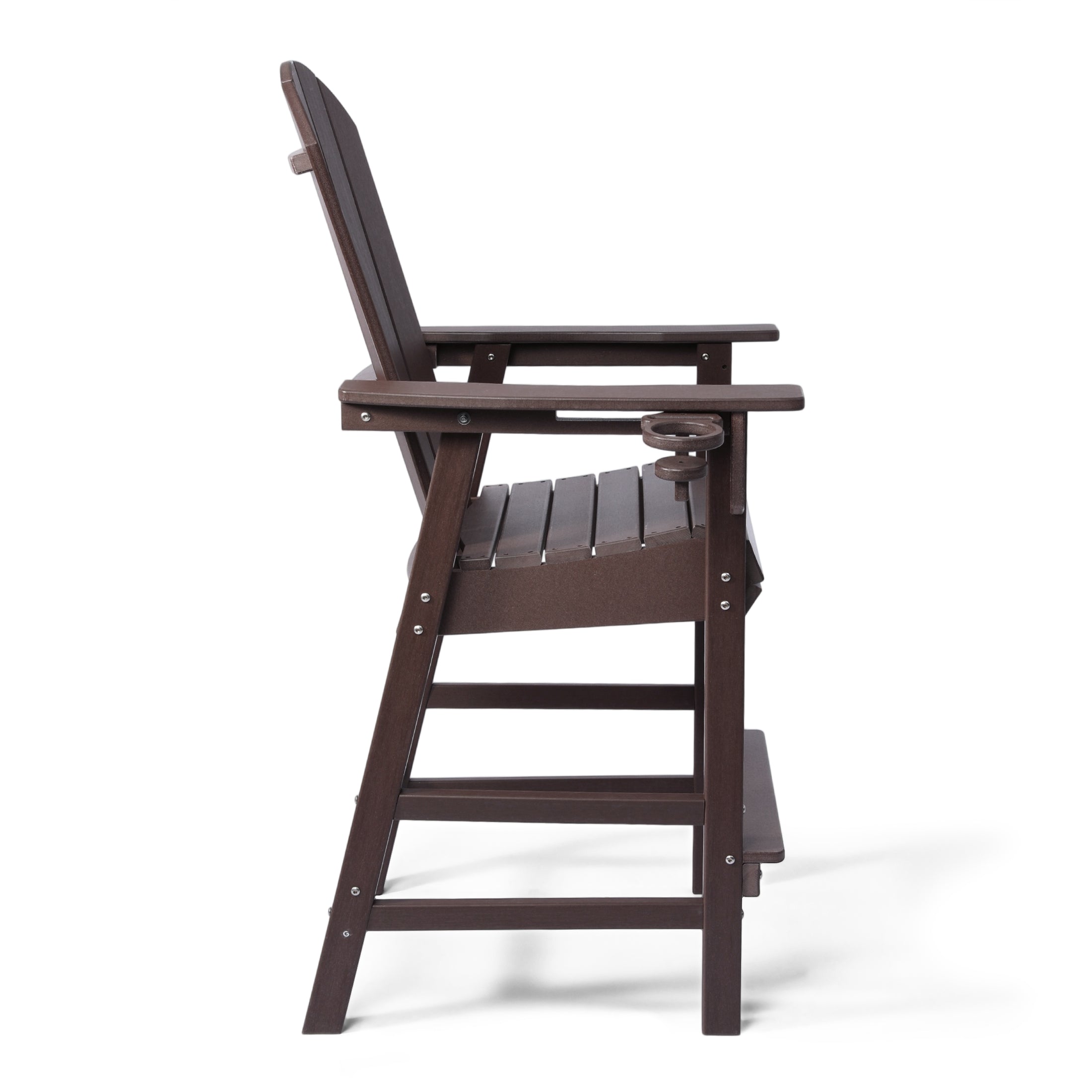 Malibu Outdoor HDPE Tall Adirondack Bar Height Chair With Cup Holder