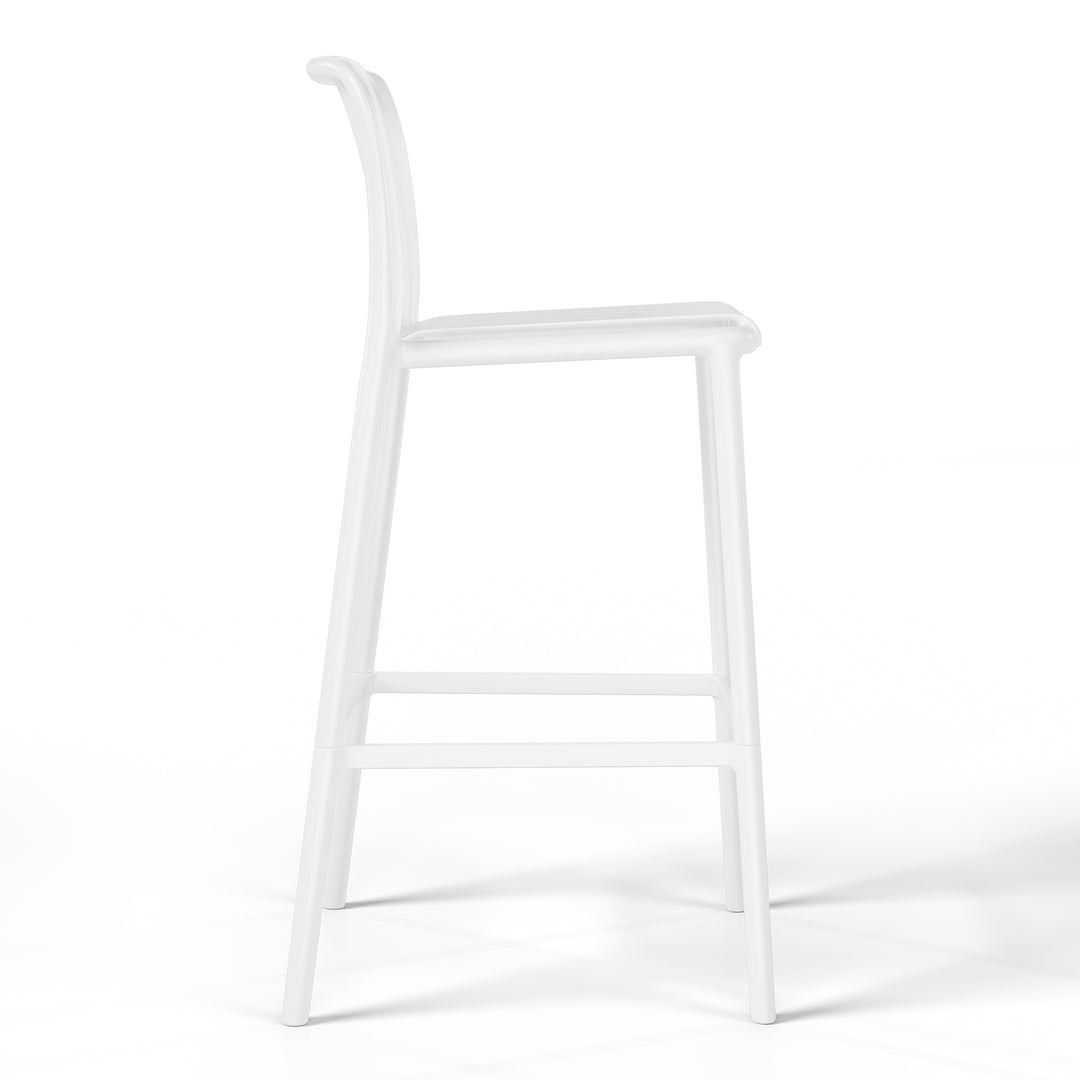 Playa 29.5" Outdoor Modern Polypropylene Plastic Patio Bar Height Stools (Set of 2)