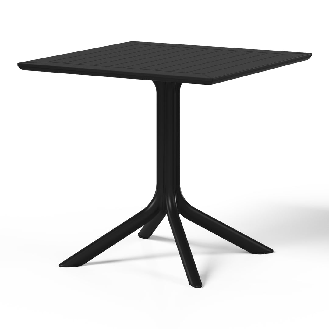 Playa 5-Piece Resin Square Patio Dining Table Set with Stackable Patio Dining Chairs