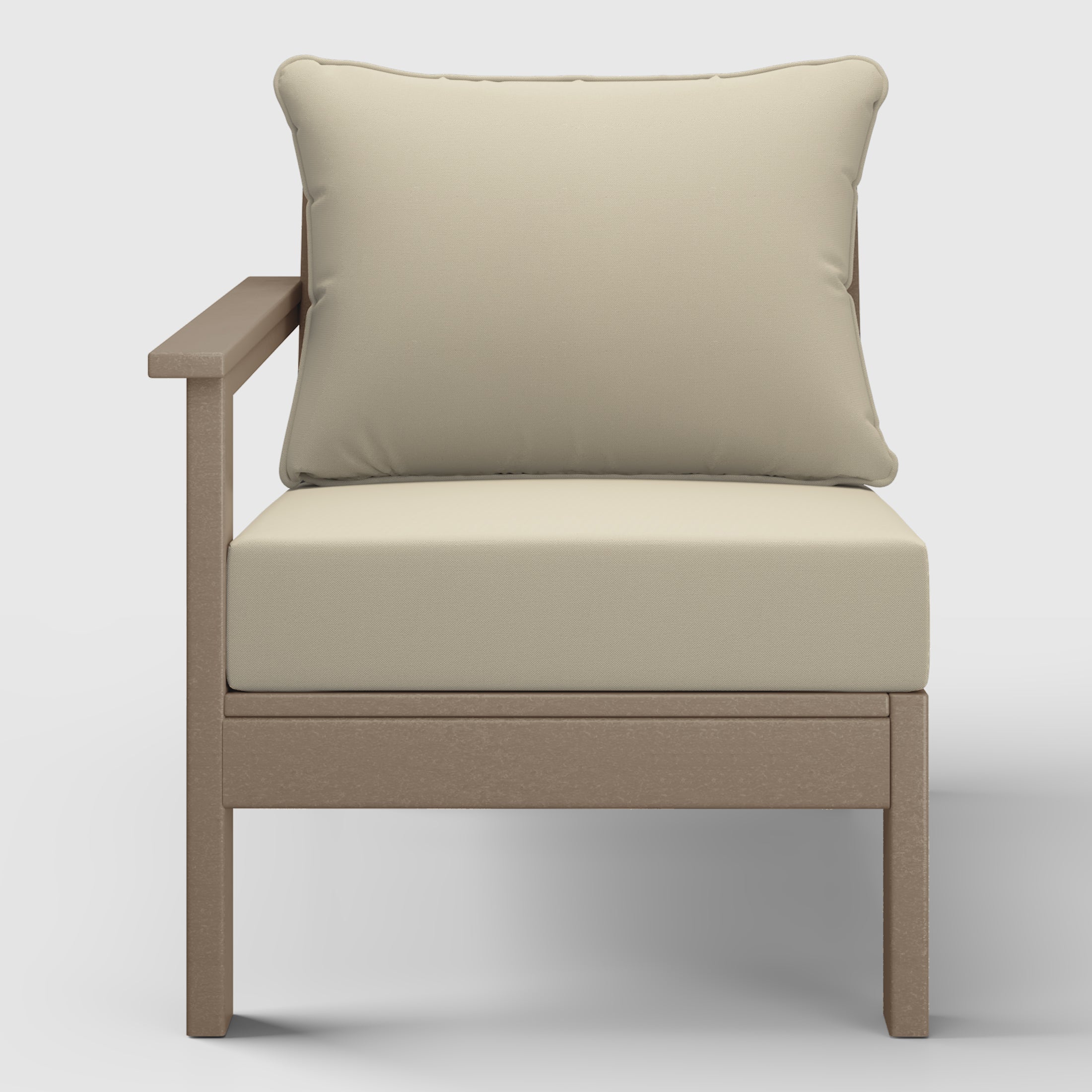 Avalon Outdoor Patio HDPE Left Arm Sectional Corner Club Chair with Patio Cushions