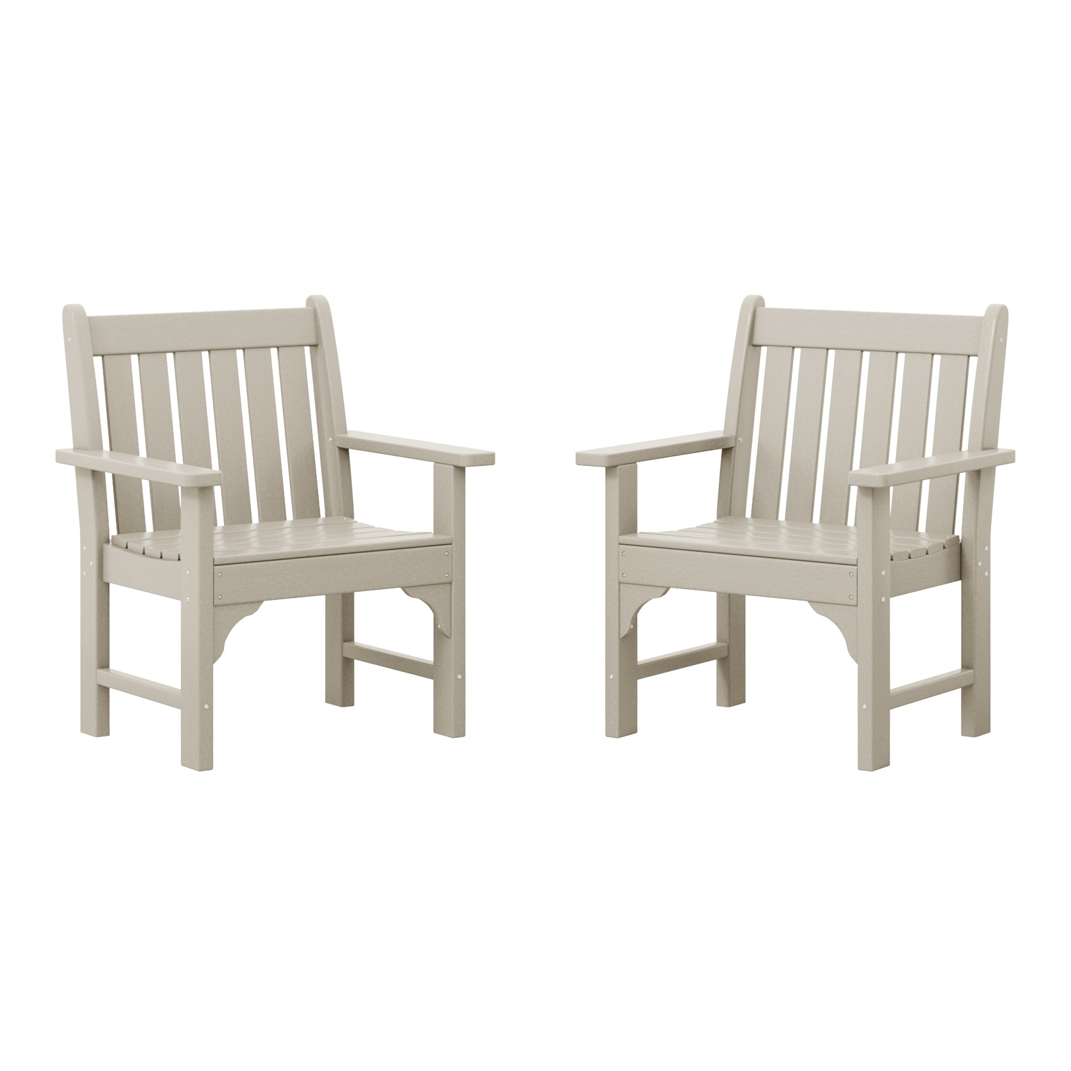 Malibu Outdoor Patio HDPE Adirondack Dining Arm Chairs (Set of 2)